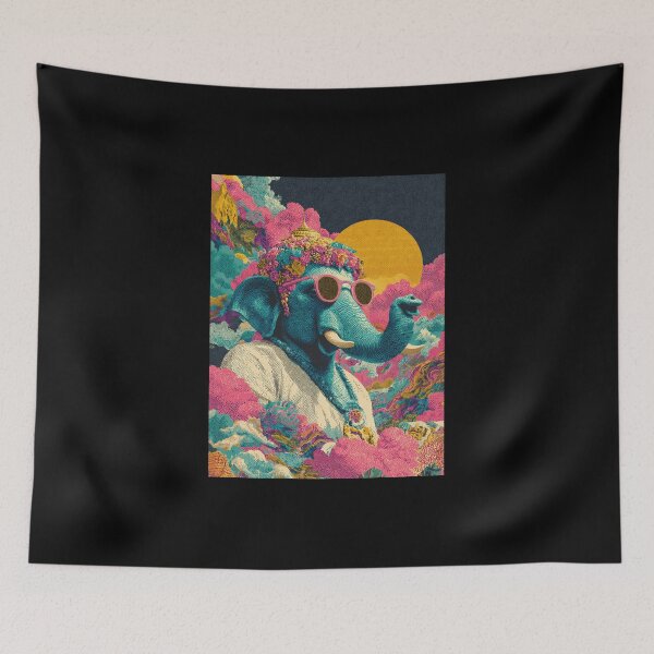 Item preview, Contemporary Cosmic Bloom Pop Ganesha Vintage Streetwear Art designed and sold by PANNARUK THAILAND.