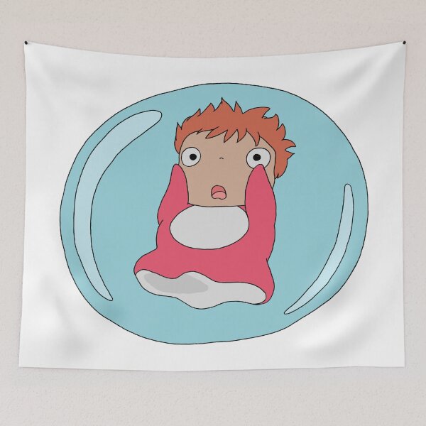 Item preview, Ponyo Fish Cute Bubble Solo Illustration designed and sold by Iska-Designs.