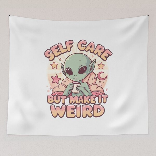Item preview, Self Care But Make It Weird Shirt, Mental Health Cute Alien, Positive Affirmation Tee, Soft Aesthetic Gift designed and sold by JaiSoftStudio.