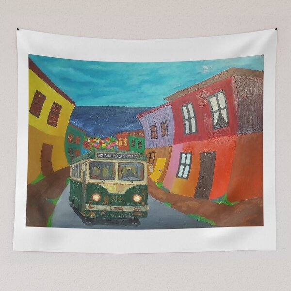 Item preview, Trolleybus through the city of Valparaíso. designed and sold by GRIDADIS-GRIDART.