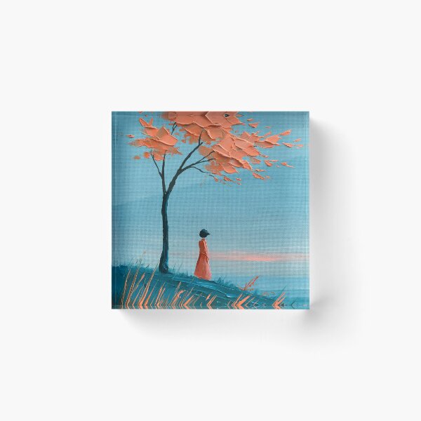 Item preview, Loneliness in the Wind - Impasto Style Solitary Figure designed and sold by SlowRegardArt.