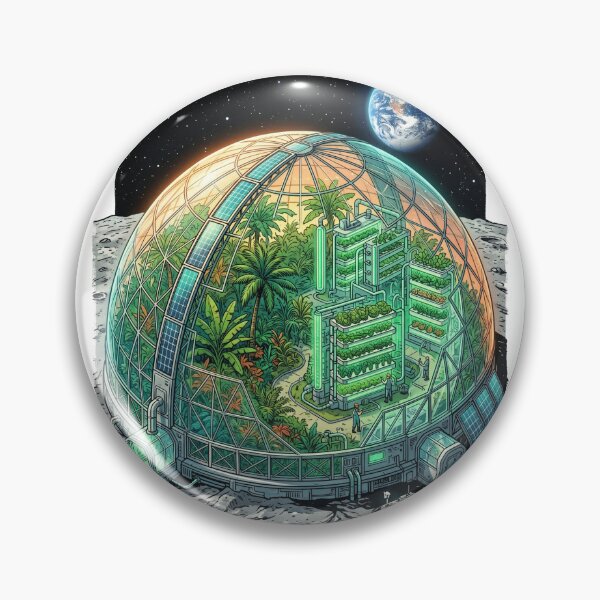 Item preview, Solarpunk Lunar Base Greenhouse Artemis Mission Space designed and sold by PictoVibe.