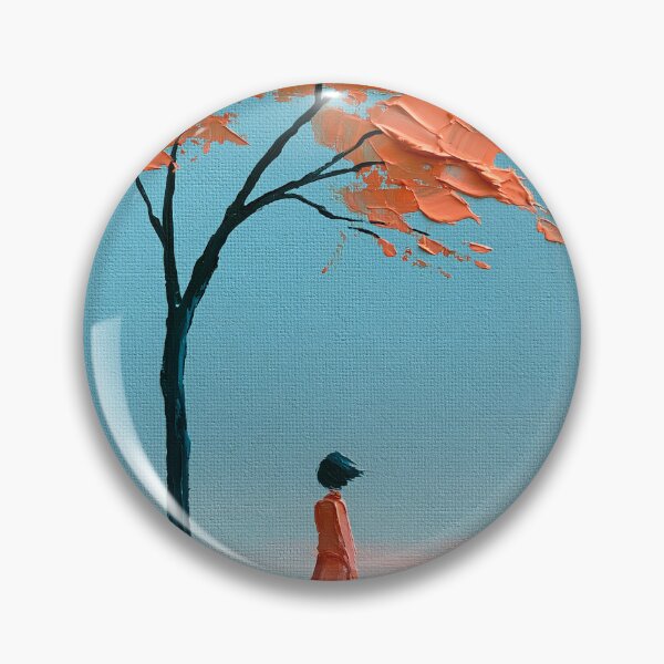 Item preview, Loneliness in the Wind - Impasto Style Solitary Figure designed and sold by SlowRegardArt.