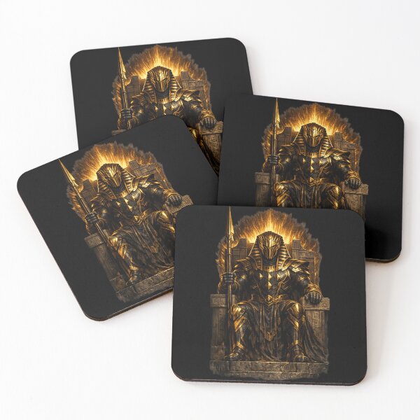Item preview, Egyptian Pharaoh Warrior on Throne — Gold Dark Power Art | Historic Fantasy Print designed and sold by ArtoryWorks.