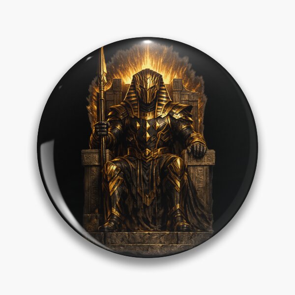 Item preview, Egyptian Pharaoh Warrior on Throne — Gold Dark Power Art | Historic Fantasy Print designed and sold by ArtoryWorks.