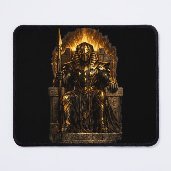 Item preview, Egyptian Pharaoh Warrior on Throne — Gold Dark Power Art | Historic Fantasy Print designed and sold by ArtoryWorks.