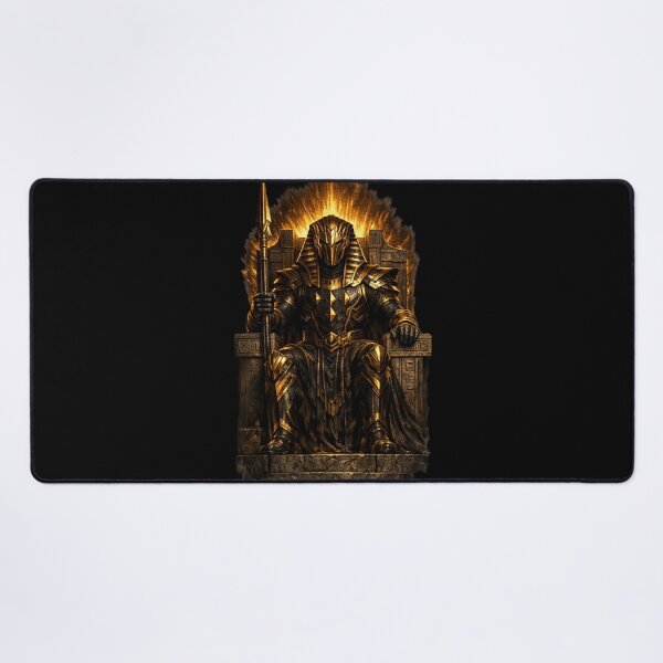 Item preview, Egyptian Pharaoh Warrior on Throne — Gold Dark Power Art | Historic Fantasy Print designed and sold by ArtoryWorks.