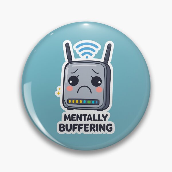 Item preview, Mentally Buffering Funny WiFi Router Sticker | Cute Meme Aesthetic T-Shirt designed and sold by magiquecreations.