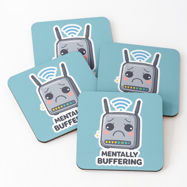 Item preview, Mentally Buffering Funny WiFi Router Sticker | Cute Meme Aesthetic T-Shirt designed and sold by magiquecreations.