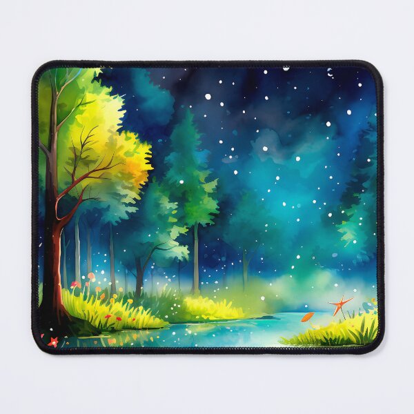 Item preview, Trees By Lake Under Midnight Sky Digital Art designed and sold by DEC02.