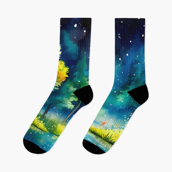 Item preview, Trees By Lake Under Midnight Sky Digital Art designed and sold by DEC02.