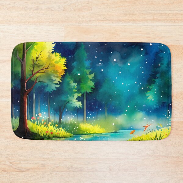 Item preview, Trees By Lake Under Midnight Sky Digital Art designed and sold by DEC02.
