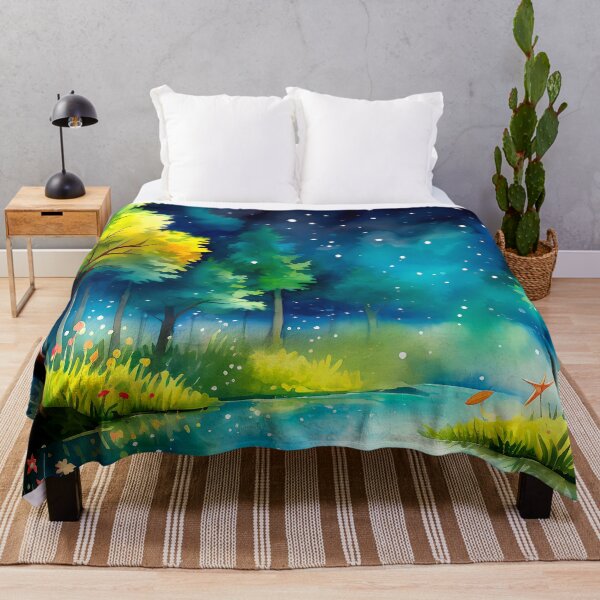 Item preview, Trees By Lake Under Midnight Sky Digital Art designed and sold by DEC02.