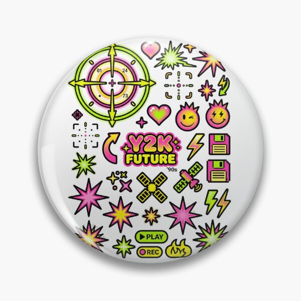 Item preview, Y2K Cyber Star Neon Sticker Pack Retro 2000s designed and sold by PictoVibe.