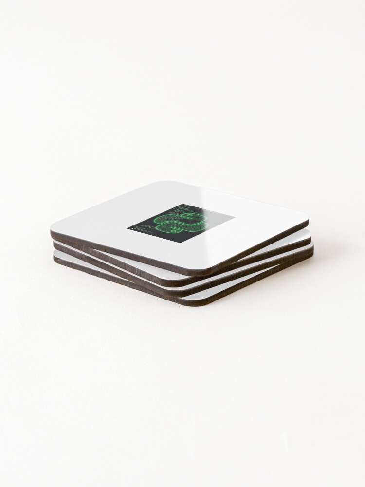 Thumbnail 4 of 5, Coasters (Set of 4), Python Developer Code Terminal Glitch Software Engineer designed and sold by PictoVibe.