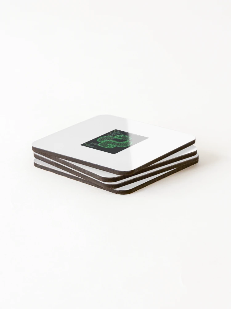 Thumbnail 4 of 5, Coasters (Set of 4), Python Developer Code Terminal Glitch Software Engineer designed and sold by PictoVibe.