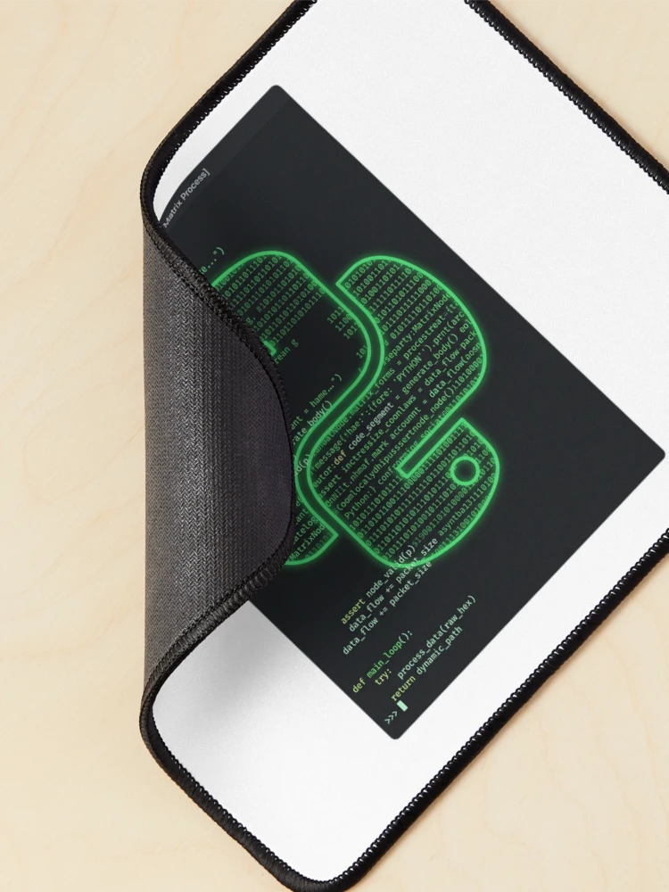 Thumbnail 2 of 5, Mouse Pad, Python Developer Code Terminal Glitch Software Engineer designed and sold by PictoVibe.