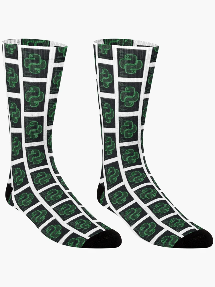 Thumbnail 3 of 5, Socks, Python Developer Code Terminal Glitch Software Engineer designed and sold by PictoVibe.