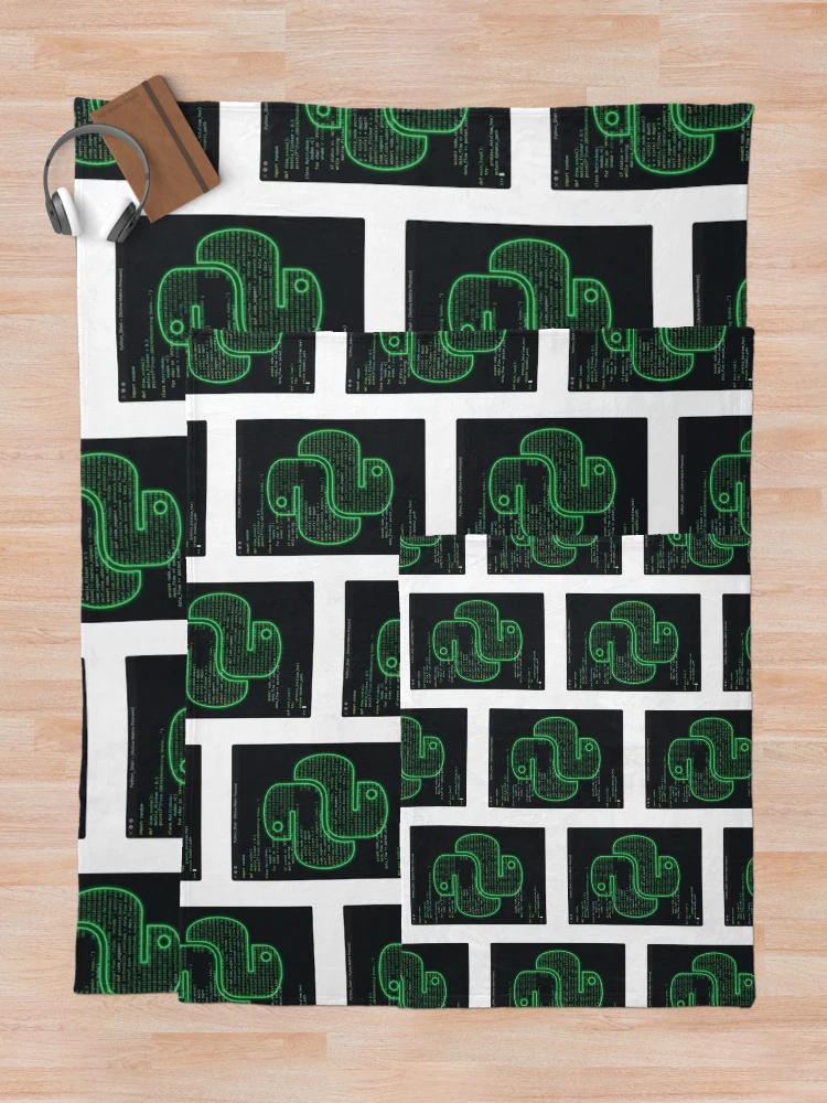 Thumbnail 5 of 6, Throw Blanket, Python Developer Code Terminal Glitch Software Engineer designed and sold by PictoVibe.
