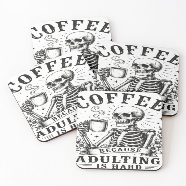 Item preview,  Adulting Is Hard But Coffee Helps Sarcastic Quote designed and sold by PixelDown.