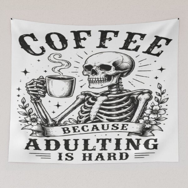 Item preview,  Adulting Is Hard But Coffee Helps Sarcastic Quote designed and sold by PixelDown.