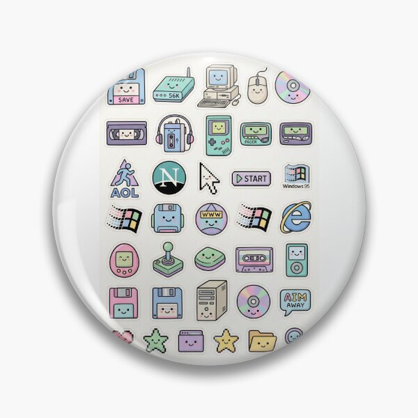Item preview, 90s Aesthetic Cyber Tech Floppy Disk Retro Sticker Pack designed and sold by PictoVibe.