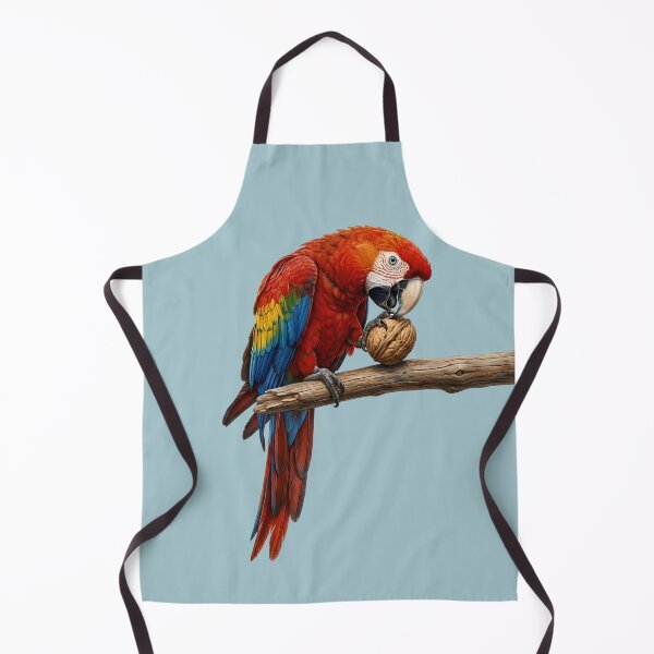 Item preview, Realistic Scarlet Macaw Parrot Cracking a Walnut  designed and sold by Utopian-Magic.