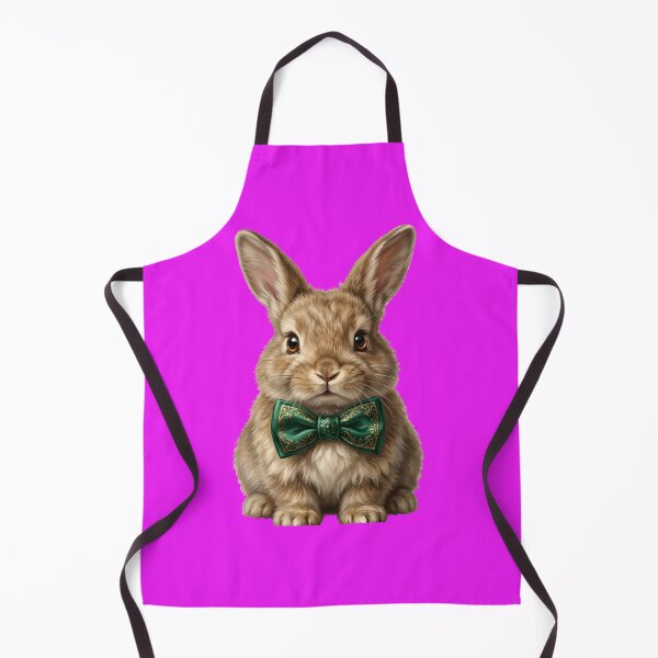 Item preview, Cute Vintage Fluffy Bunny with Emerald Green Bow Tie designed and sold by Utopian-Magic.