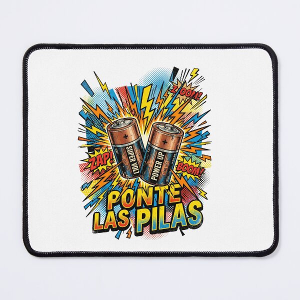 Item preview, Ponte Las Pilas Spanish Motivational Retro Battery Pop Art designed and sold by PictoVibe.