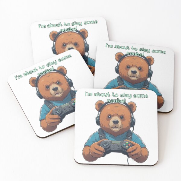 Item preview, Im About To Slay Some Noobs Funny Gamer Bear designed and sold by Animalloveus.