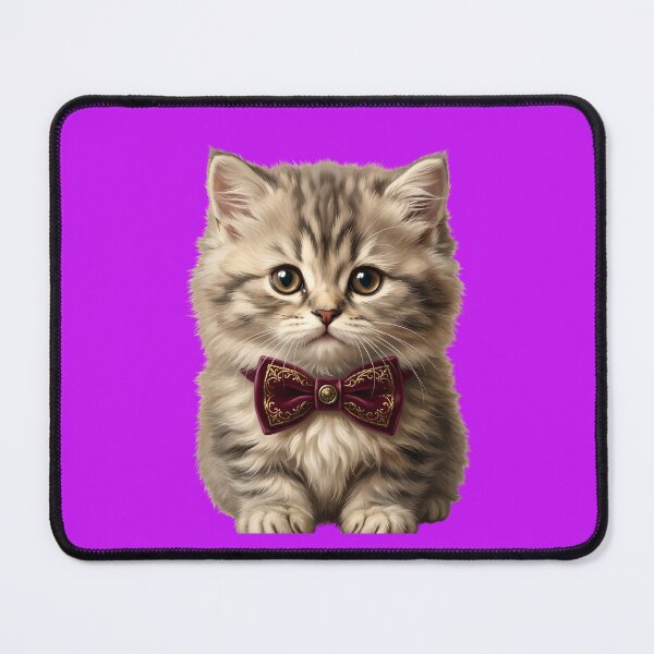 Item preview, Cute Vintage Fluffy Kitten with Elegant Bow Tie designed and sold by Utopian-Magic.