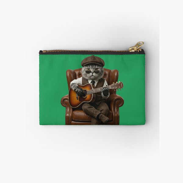 Item preview, Cool Blues Cat Guitarist in Leather Armchair designed and sold by Utopian-Magic.