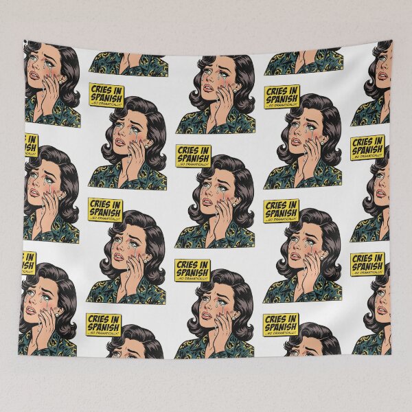 Item preview, Cries in Spanish Dramatic Telenovela Meme Pop Art designed and sold by PictoVibe.