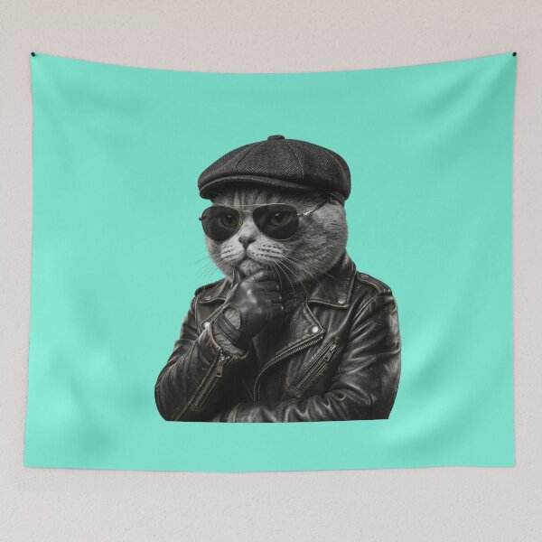 Item preview, Badass Gangster Cat with Pistol Action Movie Style designed and sold by Utopian-Magic.