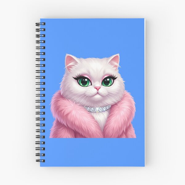 Item preview, Glamour White Cat in Pink Fur Coat Sticker designed and sold by Utopian-Magic.