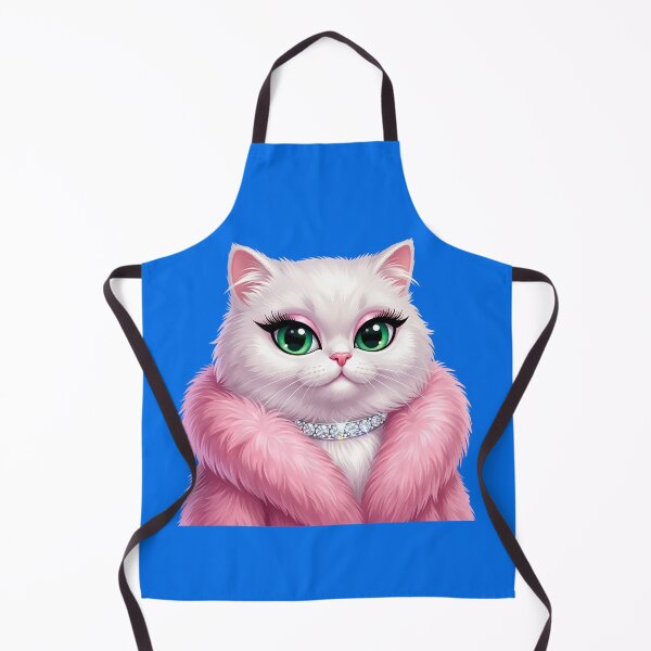 Item preview, Glamour White Cat in Pink Fur Coat Sticker designed and sold by Utopian-Magic.