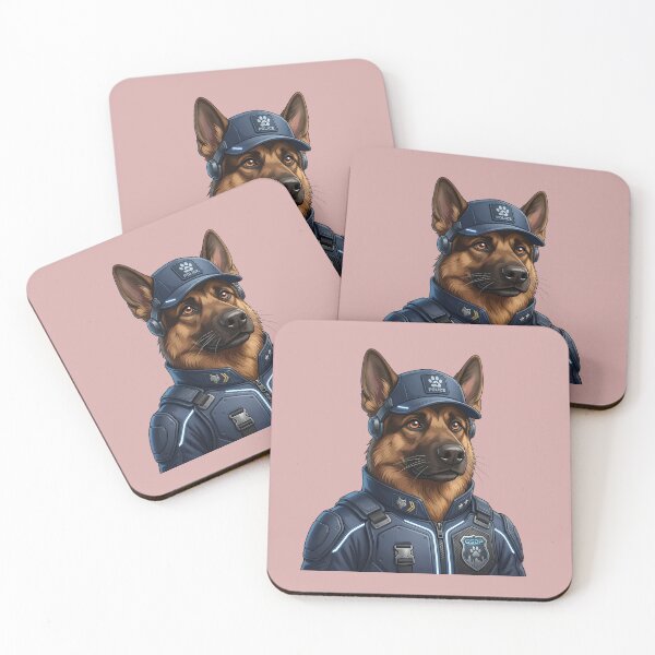 Item preview, Heroic German Shepherd Police Dog Futuristic K9 Officer  designed and sold by Utopian-Magic.
