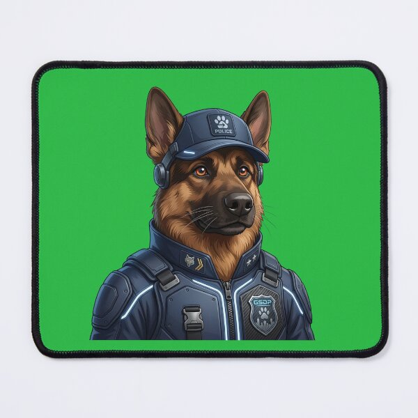 Item preview, Heroic German Shepherd Police Dog Futuristic K9 Officer designed and sold by Utopian-Magic.