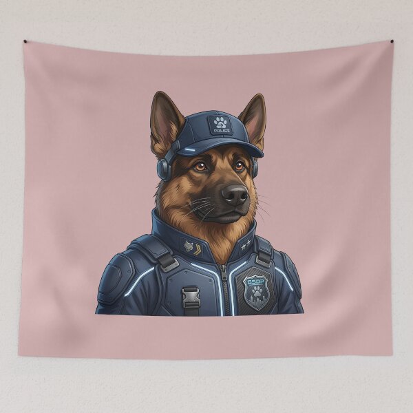 Item preview, Heroic German Shepherd Police Dog Futuristic K9 Officer  designed and sold by Utopian-Magic.