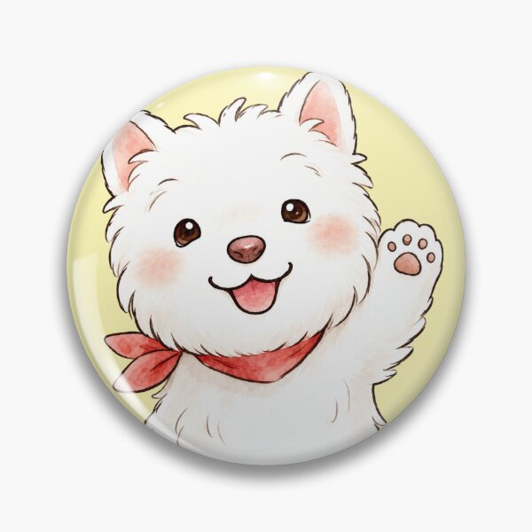 Item preview, Cute Waving Westie | Cozy White Dog Illustration designed and sold by anee-japan.