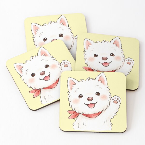 Item preview, Cute Waving Westie | Cozy White Dog Illustration designed and sold by anee-japan.