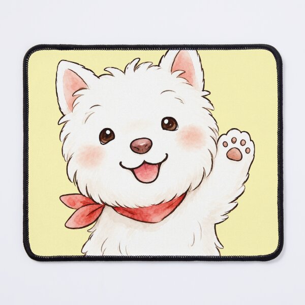 Item preview, Cute Waving Westie | Cozy White Dog Illustration designed and sold by anee-japan.