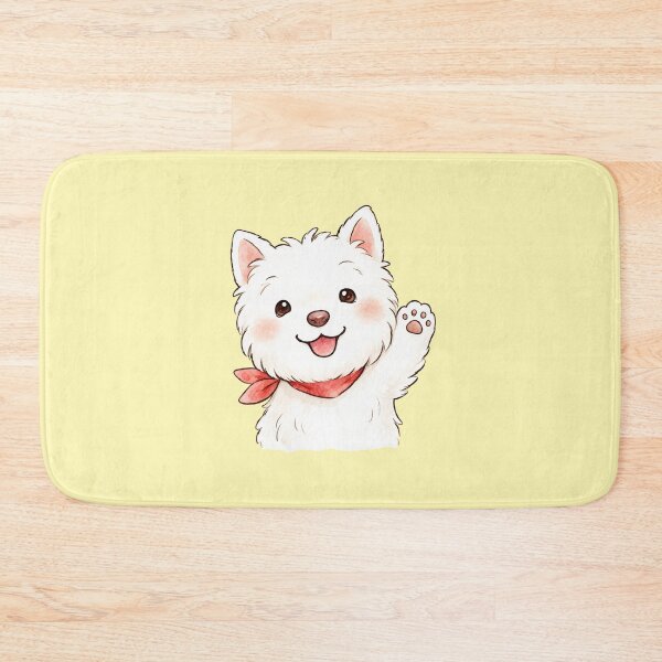 Item preview, Cute Waving Westie | Cozy White Dog Illustration designed and sold by anee-japan.