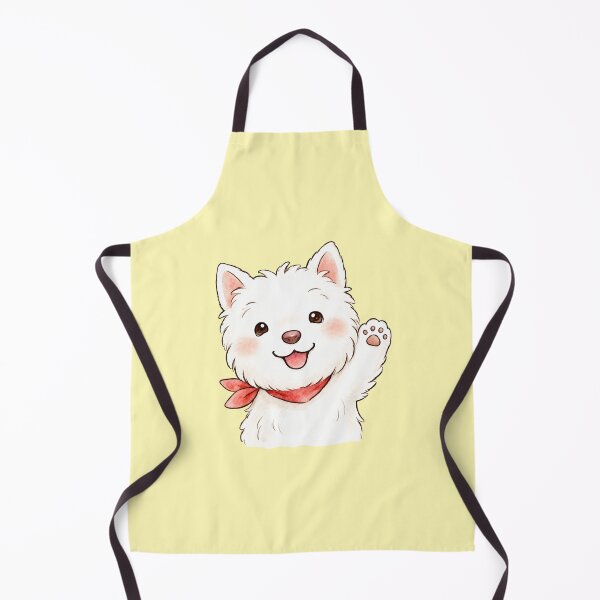 Item preview, Cute Waving Westie | Cozy White Dog Illustration designed and sold by anee-japan.