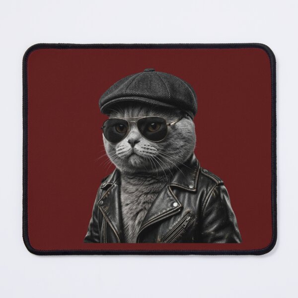 Item preview, Cool Gangster Cat Badass Kitten in Leather Jacket designed and sold by Utopian-Magic.