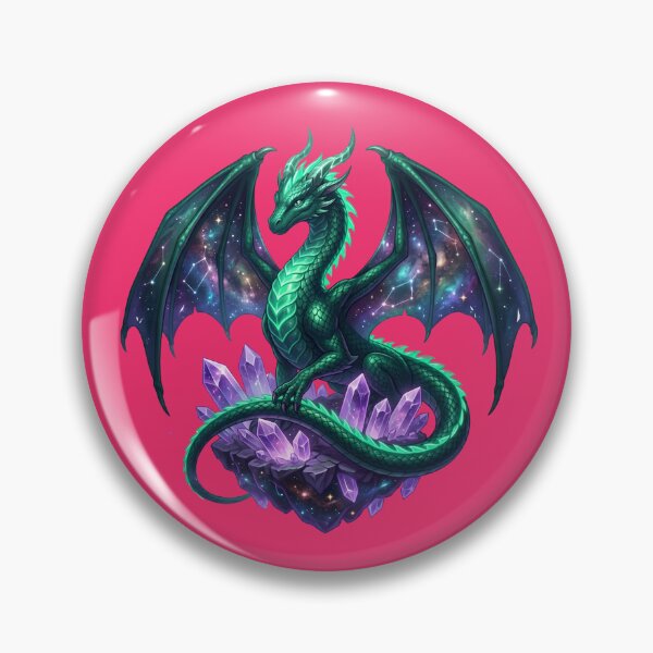 Item preview, Cosmic Emerald Dragon Celestial Galaxy Amethyst  designed and sold by Utopian-Magic.