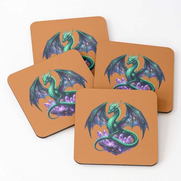 Item preview, Cosmic Emerald Dragon Celestial Galaxy Amethyst  designed and sold by Utopian-Magic.