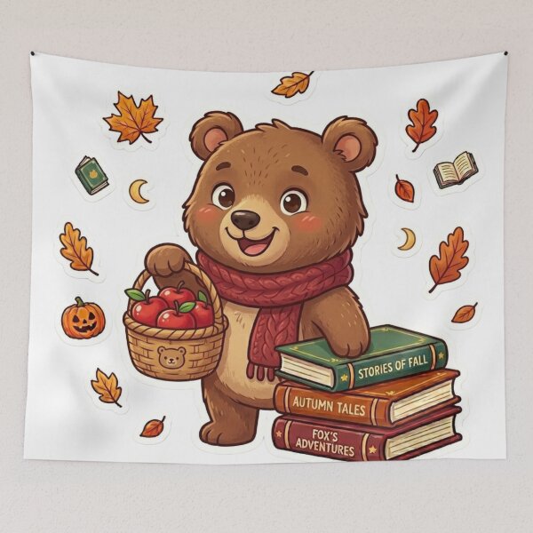 Item preview, Apple Basket Bear designed and sold by Thalora Store.