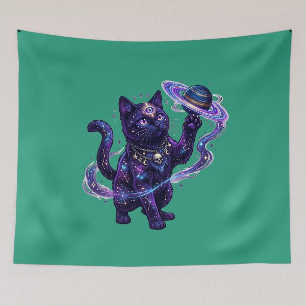 Item preview, Cosmic Galaxy Cat Celestial Space Kitten designed and sold by Utopian-Magic.