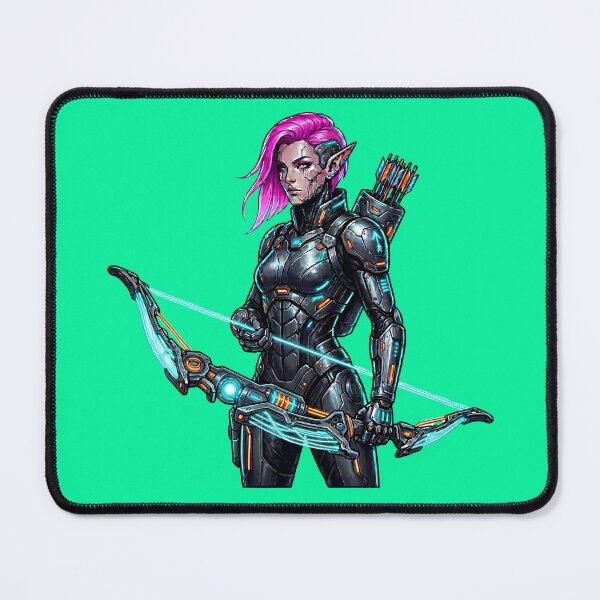 Item preview, Futuristic Cyberpunk Elf Ranger designed and sold by Utopian-Magic.